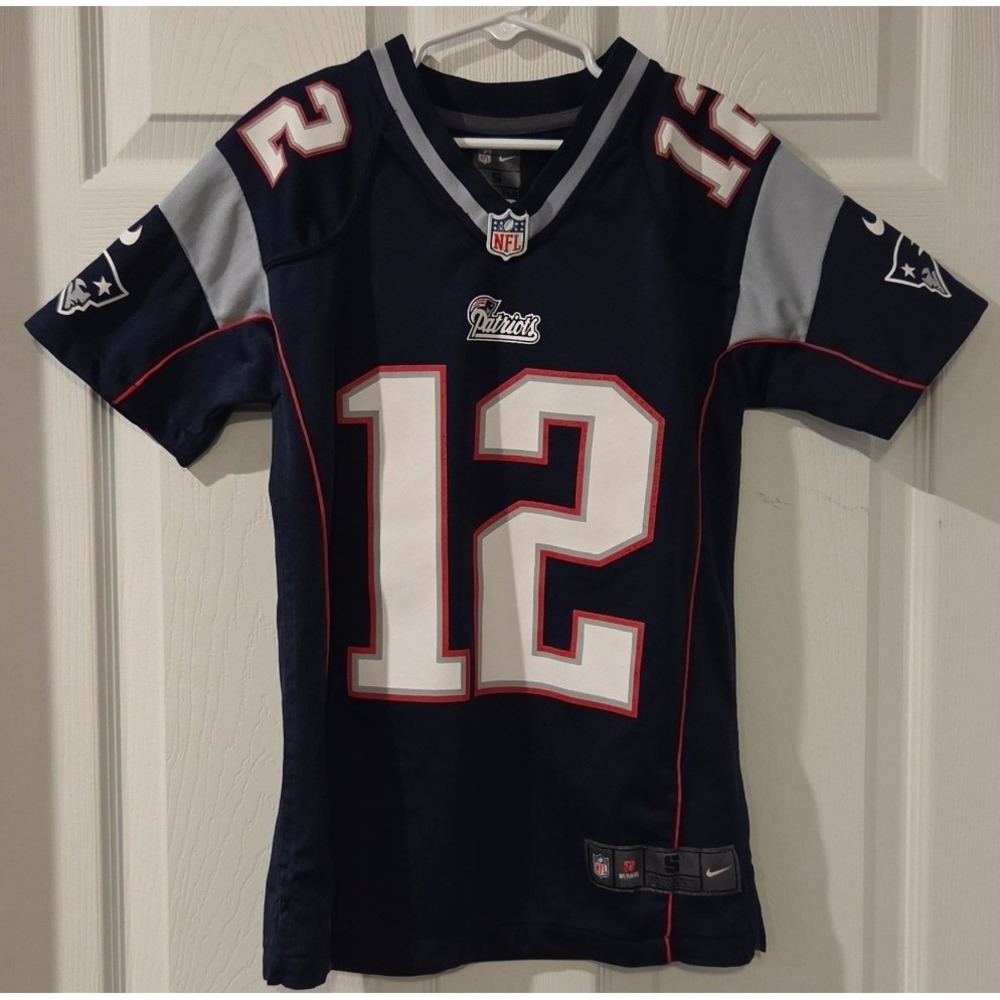 Tom Brady 12 New England Patriots Nike On Field Jersey Youth Boys Small 8 2012